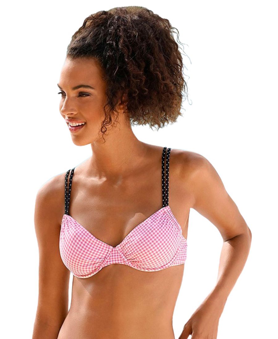 

Размеры бюстгальтера-топа для купальника-бикини в клетку с косточками LASCANA, Rose