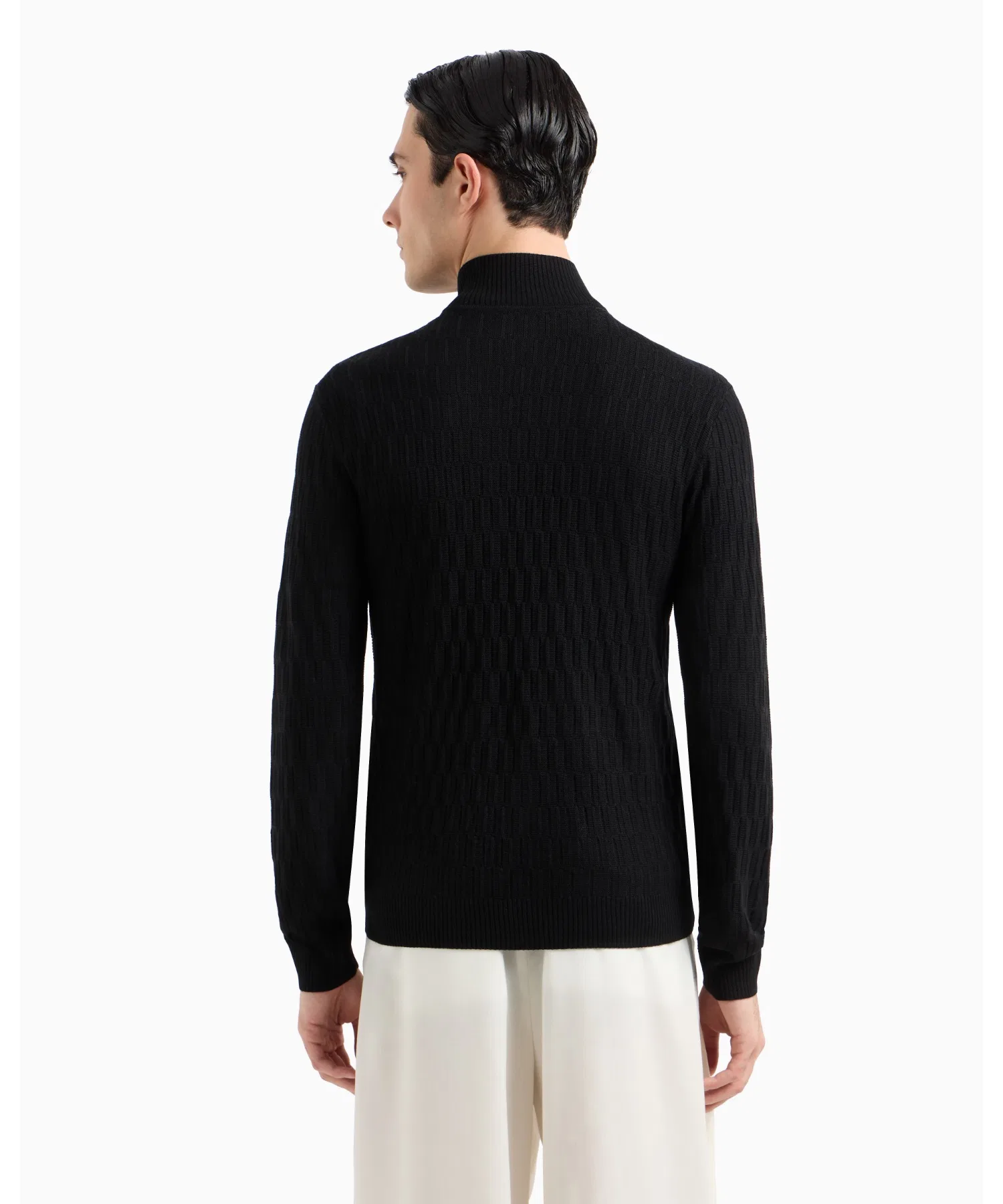 【Emporio Armani】Кардиган ASV на молнии, фактурная вязка из смеси лиоцелла — фото 3