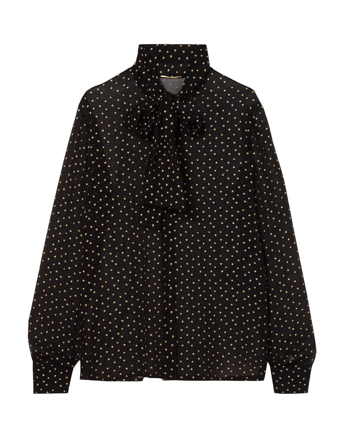 Рубашка из органзы SAINT LAURENT черная