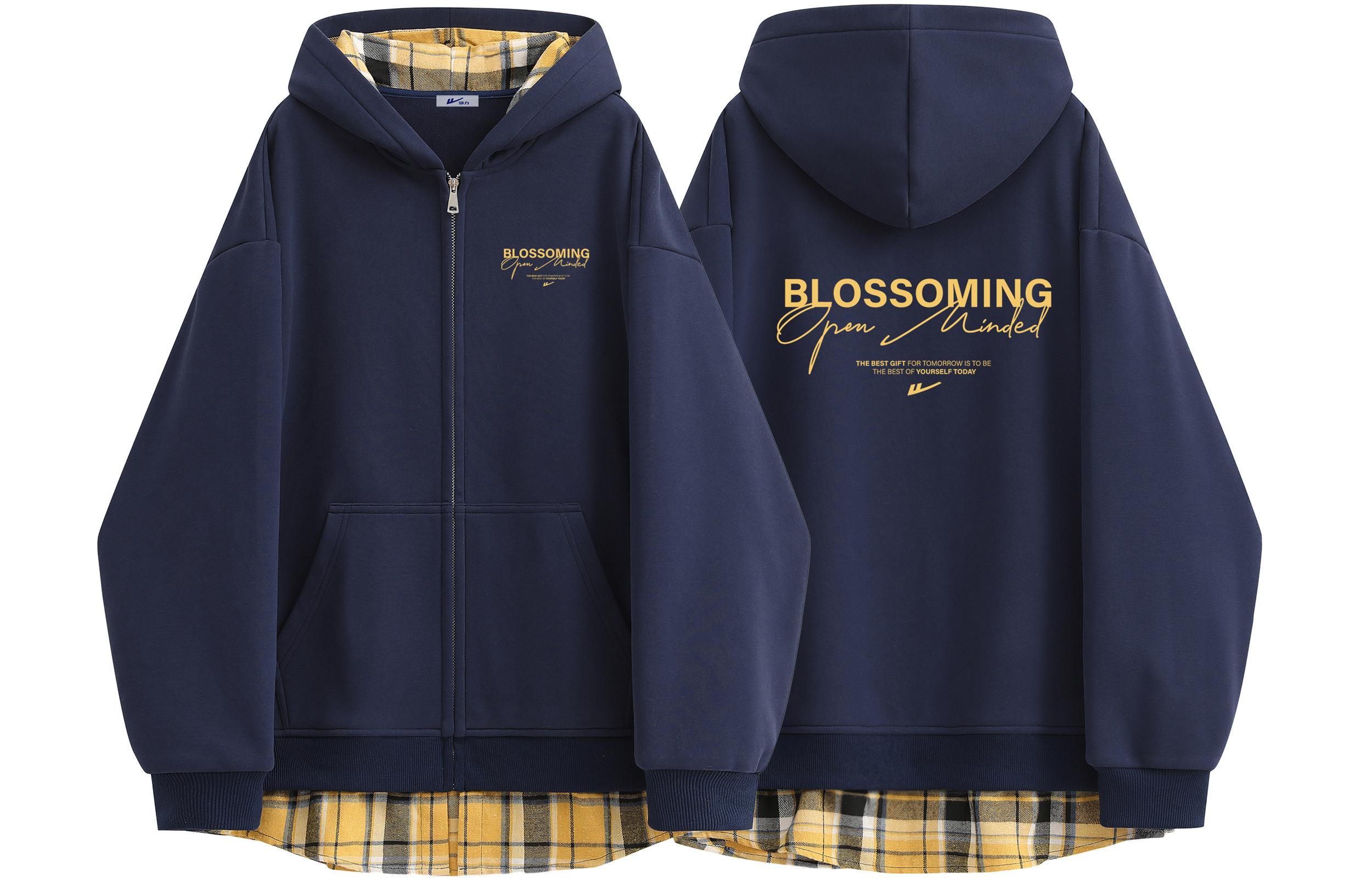 

Свитшот унисекс Warrior Huichao Riding The Wind Collection, Navy Blue Yellow (Solid Color Upgraded)