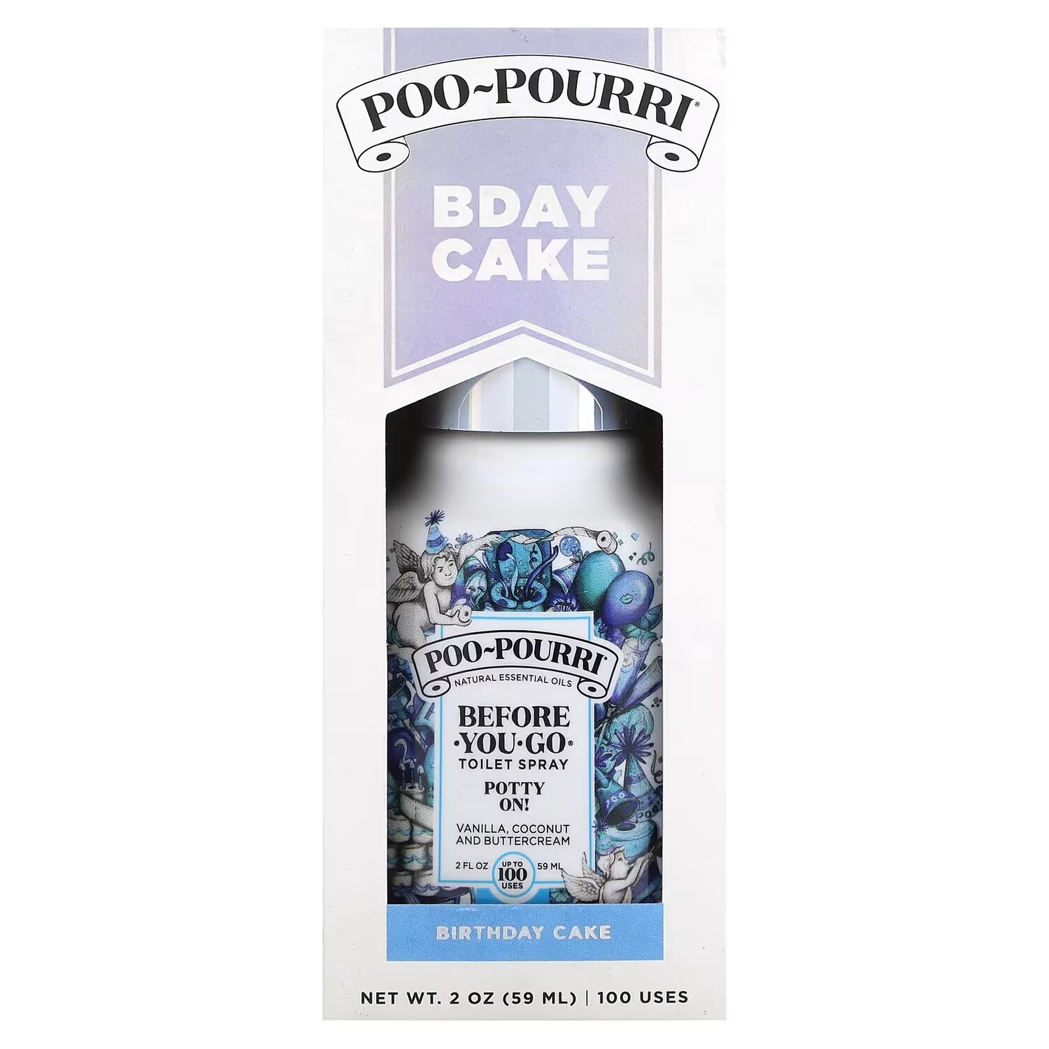 

Спрей для туалета Poo-Pourri торт на день рождения с ванилью, кокосом и сливочным кремом, 59 мл