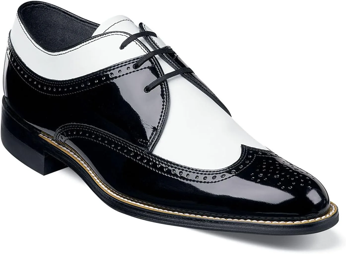 Мужские туфли Stacy Adams Dayton Ostrich Oxford, белый/черный — фото 2
