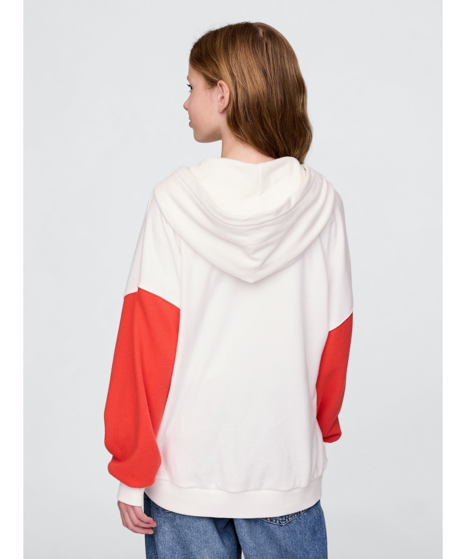 (K) Винтажная мягкая толстовка на молнии с логотипом GAP SPORT (детская), RED_COLORBLOCK