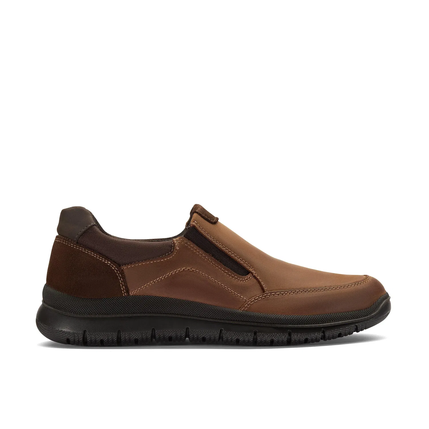 Туфли-слипоны из кожи Clarks, коричневый
