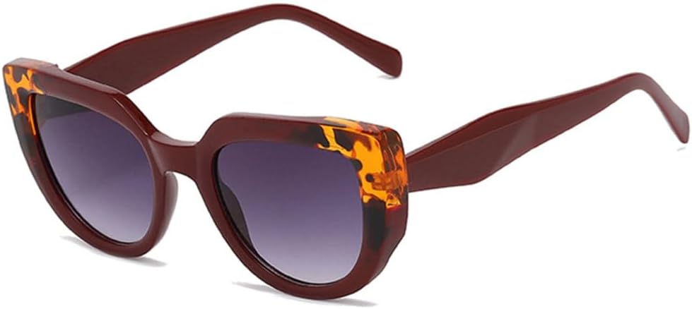 

Модные двухцветные солнцезащитные очки для женщин 2027 года, ретро-градиентные оттенки, защита от УФ-излучения UV400, трендовые солнцезащитные очки для мужчин MTZJH, Dark Red Grey