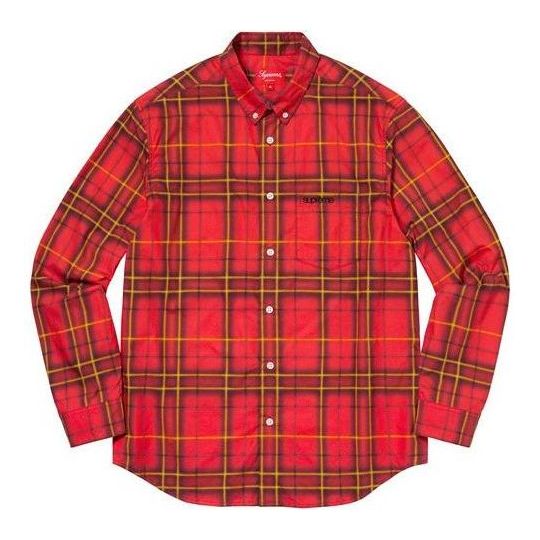 

Рубашка spray tartan shirt 'red yellow' Supreme, красный