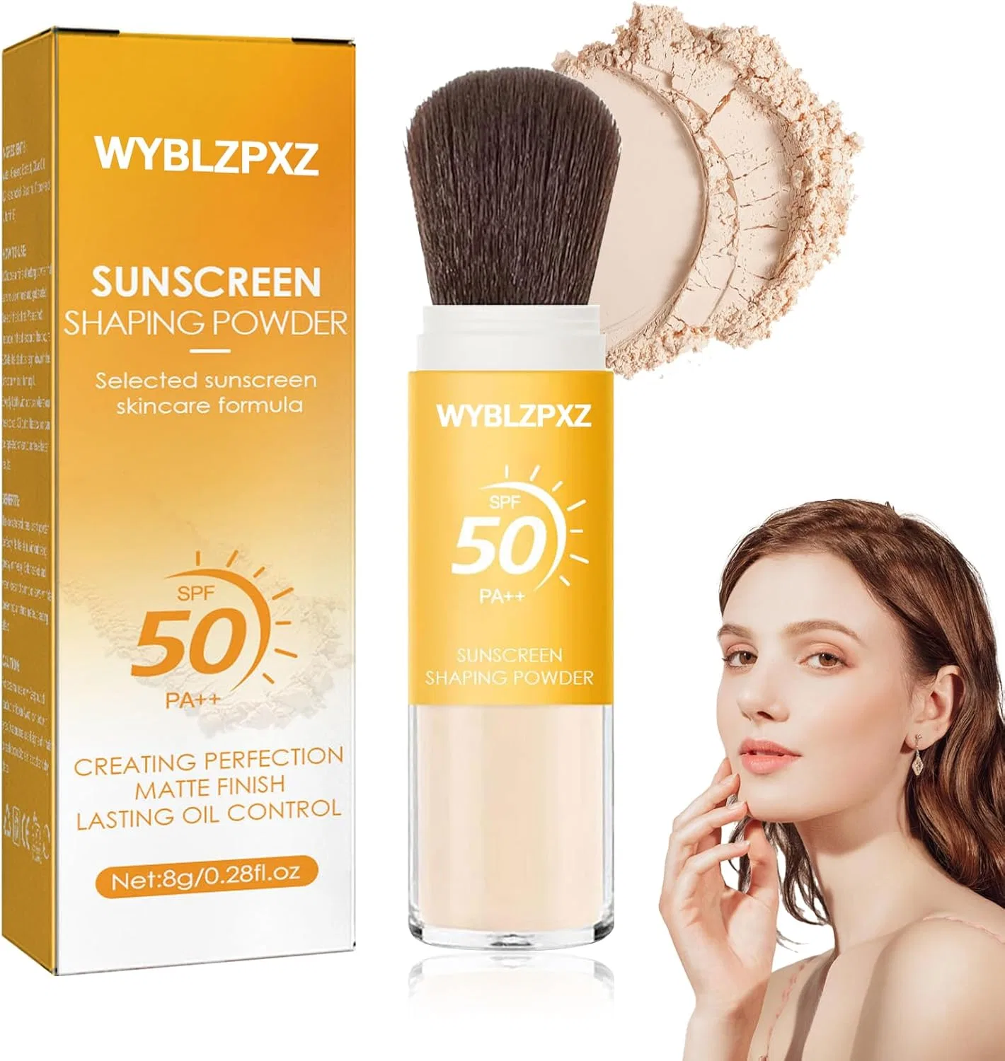 Пудра для лица матирующая SPF50 PA++ Wyblzpxz, 1 шт, прозрачная