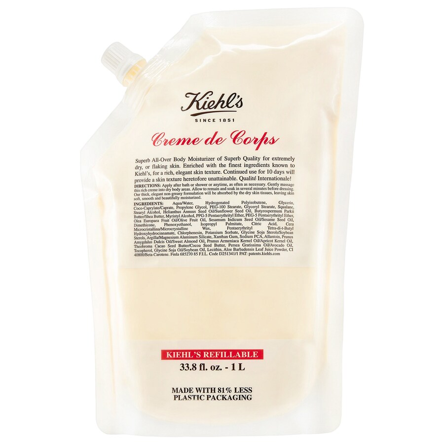 

Многоразовый увлажняющий лосьон для тела Crème de Corps со скваланом Kiehl's Since 1851, 33.8 oz/1000 mL Refill
