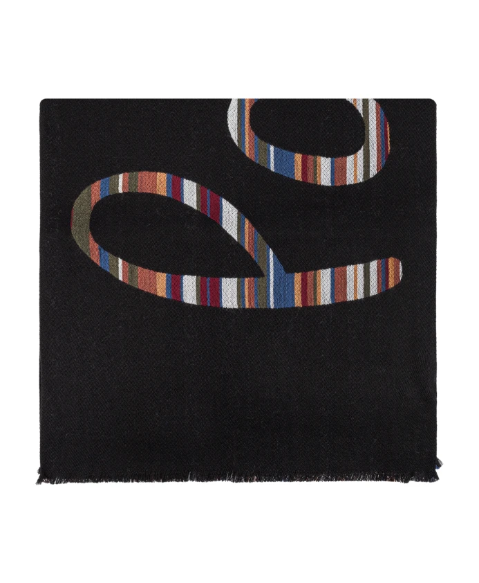 

Шерстяной шарф с логотипом Paul Smith, черный