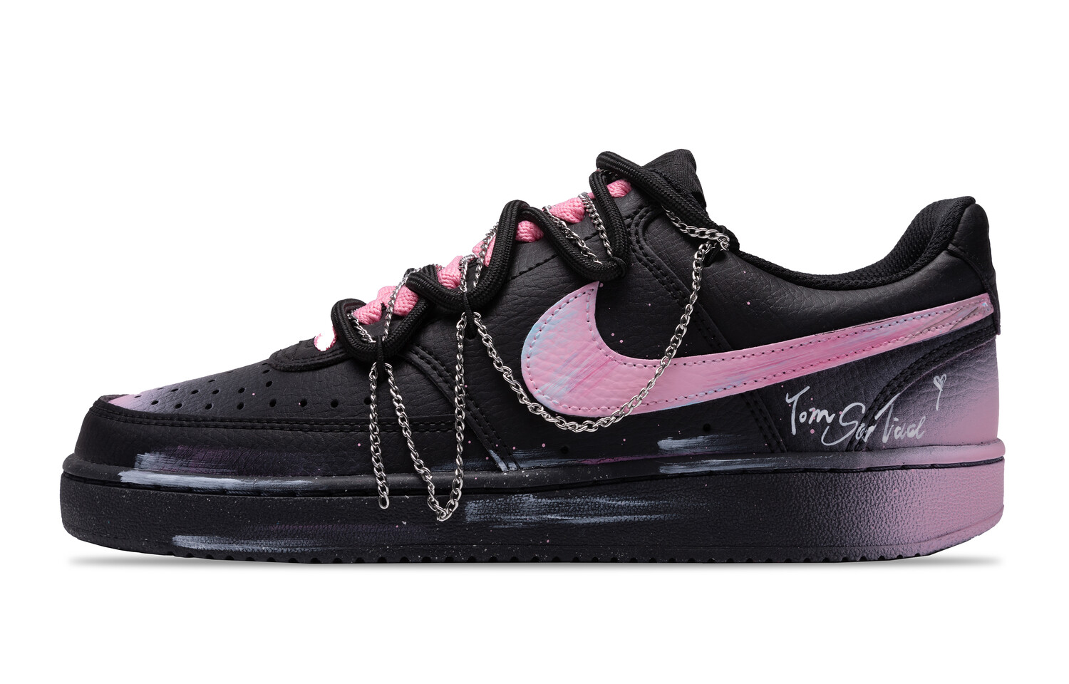 

Кроссовки для скейтбординга Court Vision Low Unisex Low-Top Black/Pink Nike