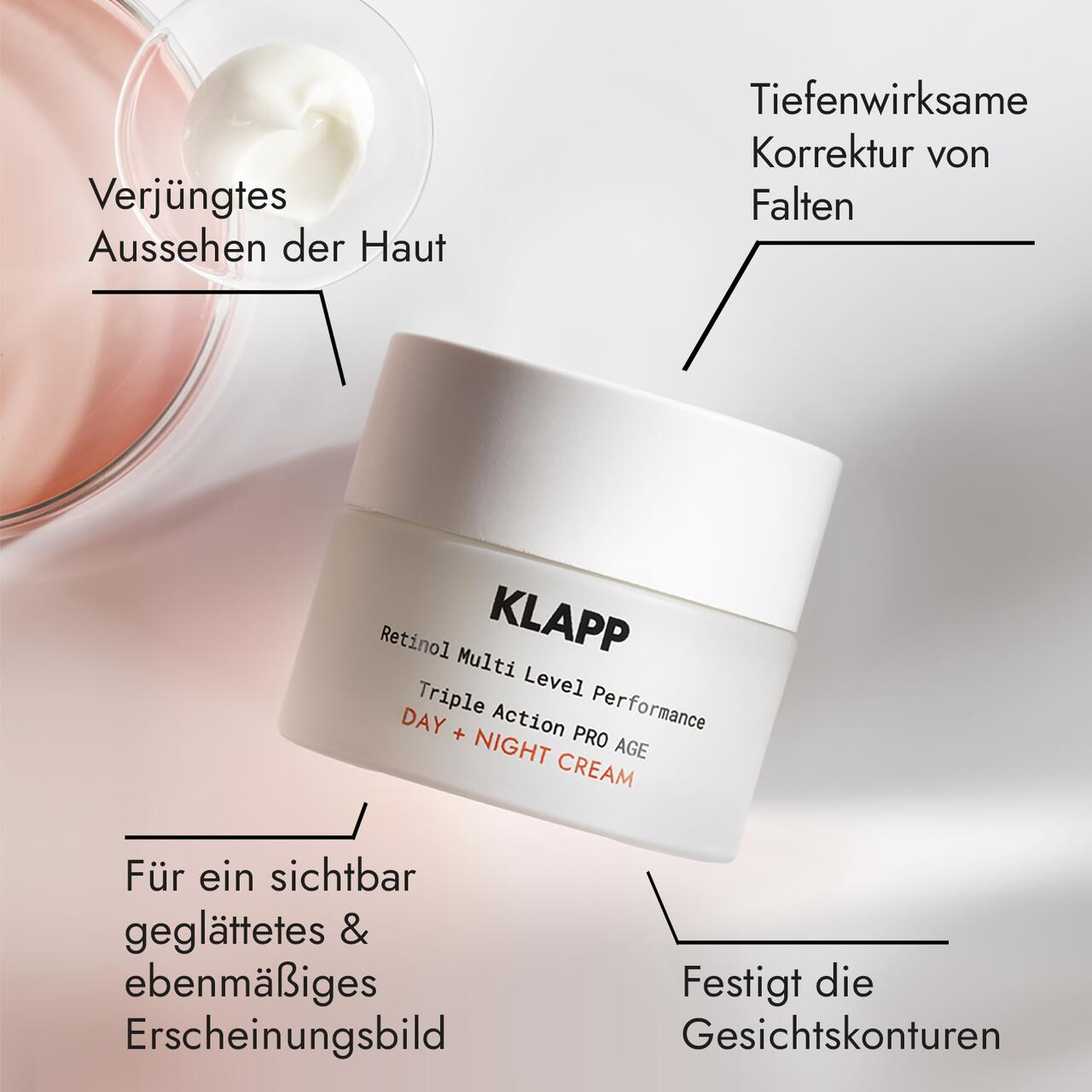 Бустер Klapp — Retinol triple action pro age day + night cream , объем, 50 мл — фото 3