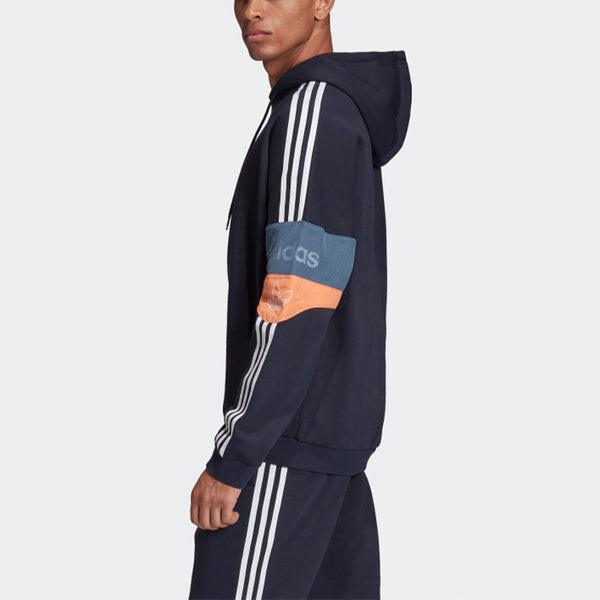 Толстовка adidas originals Team Signature Trefoil 'Legend Ink/Easy Orange', синий — фото 3