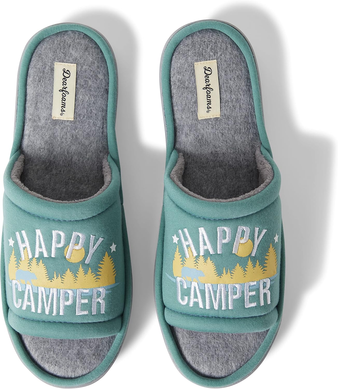 

Мужские тапочки Dearfoams для дома и улицы, летние, для семьи, для кемпинга, зеленый