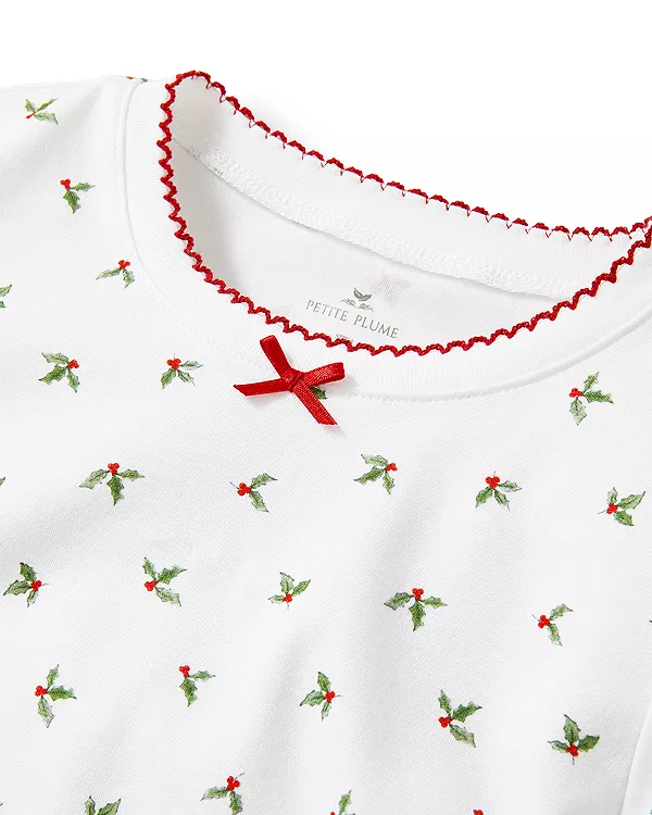 Пижамный комплект для девочек "Mistletoe Moments Pima" - для малышек, детей постарше. Petite Plume, белый — фото 2