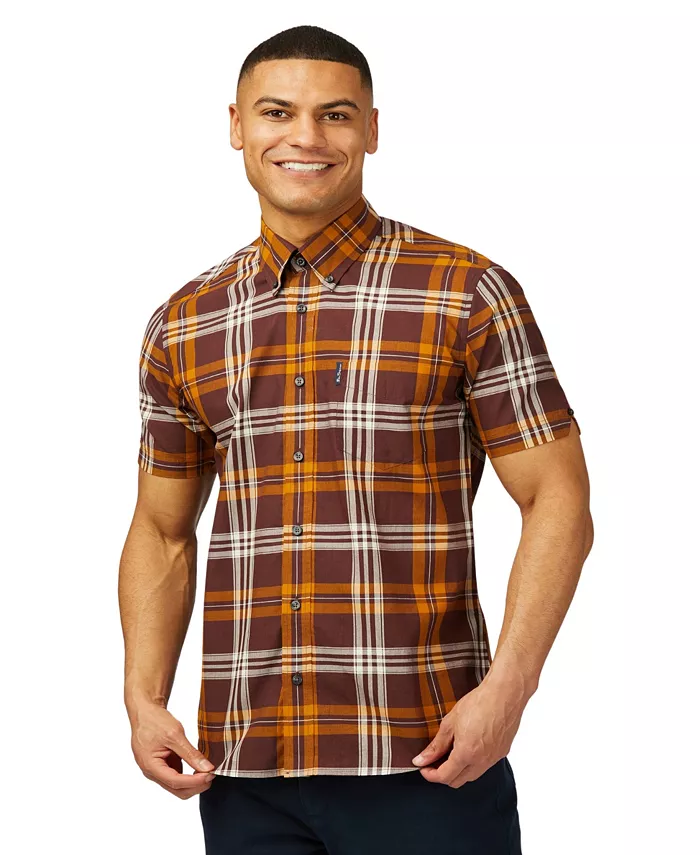 

Мужская рубашка с коротким рукавом в клетку Block Check Ben Sherman, фиолетовый