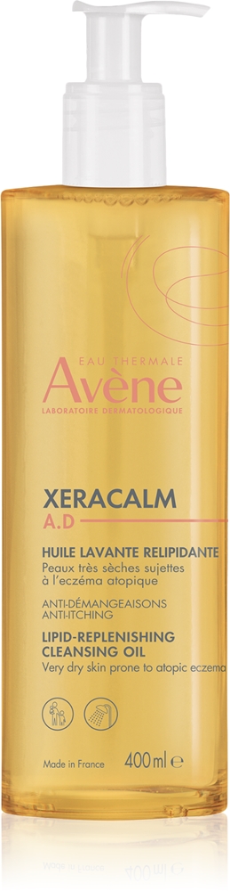 

Xeracalm рекламирует очищающее масло, восстанавливающее уровень липидов, для сухой и склонной к экземе кожи Avène, 400 мл