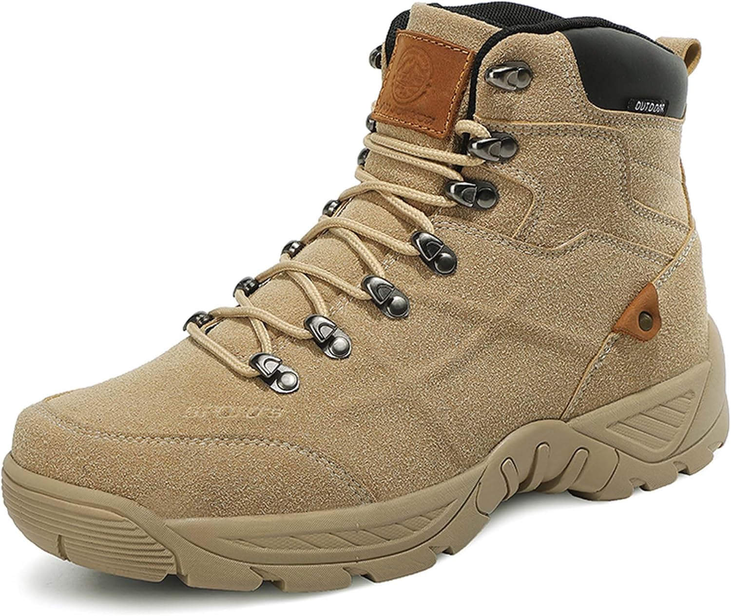 

Мужские походные ботинки из коровьей кожи, повседневная обувь для пеших прогулок на свежем воздухе, система тройной амортизации, эффективная защита от ветра и дождя, подходят для всех сезонов Generic, бежевый