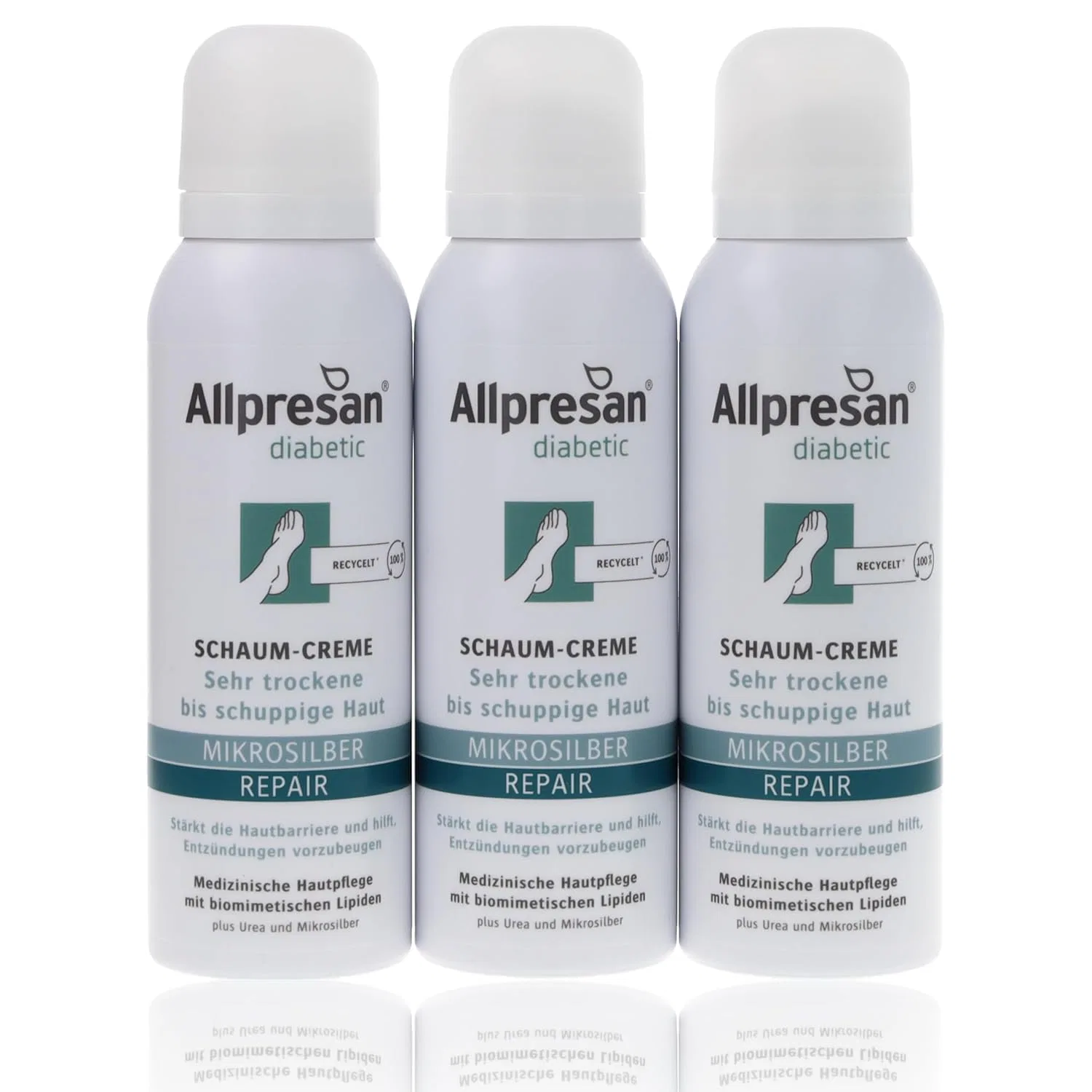 Пена-уход для ног Allpresan Diabetic Micro Silver + Repair с микросеребром Allpresan