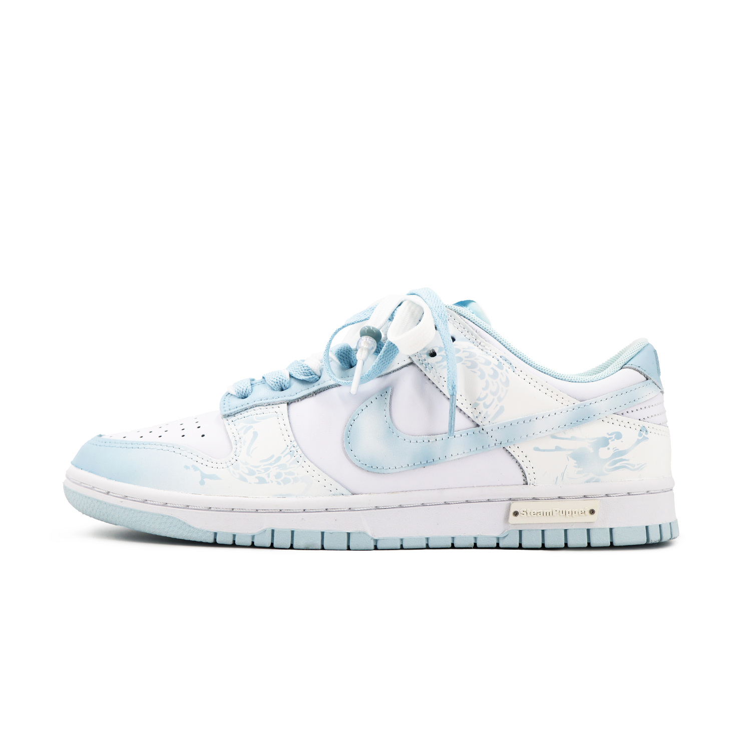 Nike Dunk Low мужские бело-голубые скейтборд кроссовки — фото 3
