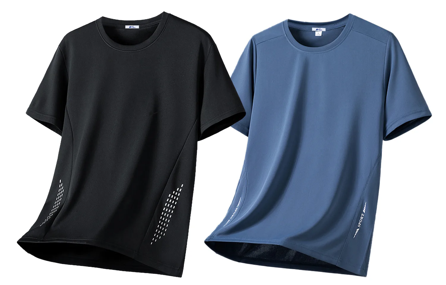 Коллекция "Riding The Wind" спортивная одежда унисекс WARRIOR, 21 Black+17 Blue (2 Pack Ice Silk T-Shirt)