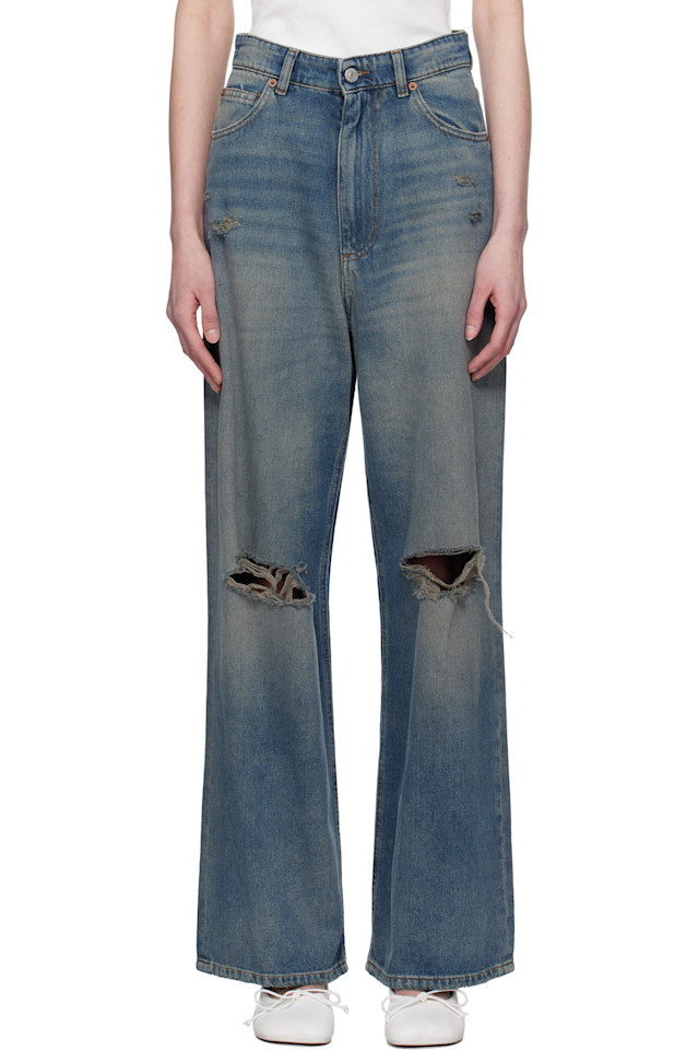 

Потертые джинсы с пятью карманами Mm6 Maison Margiela, мультиколор