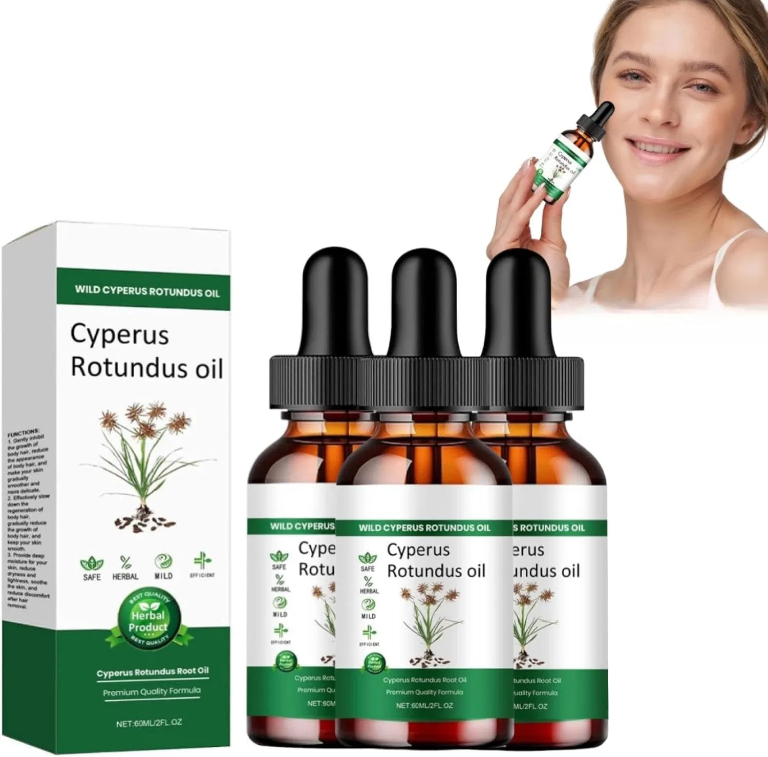 Масло для тела Cyperus Rotundus Oil Xuanocheng, 3 шт, 100% натуральное, для замедления роста волос