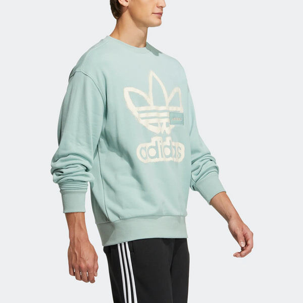 Толстовка adidas originals Adicolor Crew Chest Printing Round Neck Pullover Long Sleeves Blue, синий — фото 4