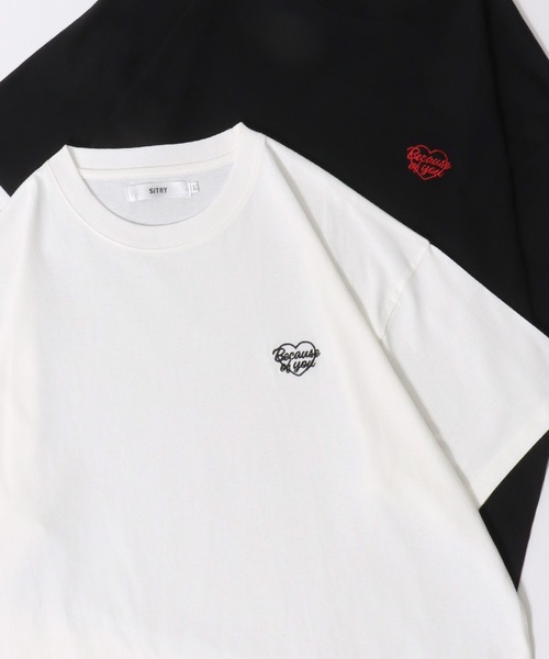 

Футболка с коротким рукавом, с вышивкой в виде сердца SITRY, белая