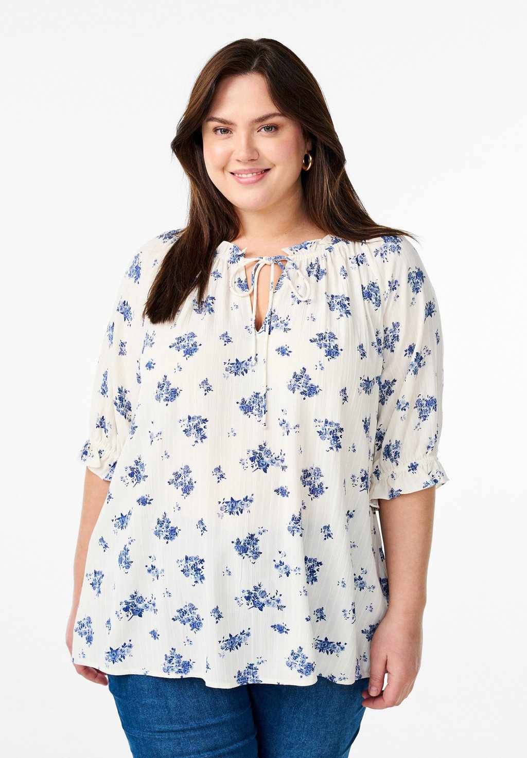 

Блуза GEBLÜMTE Zizzi, синий