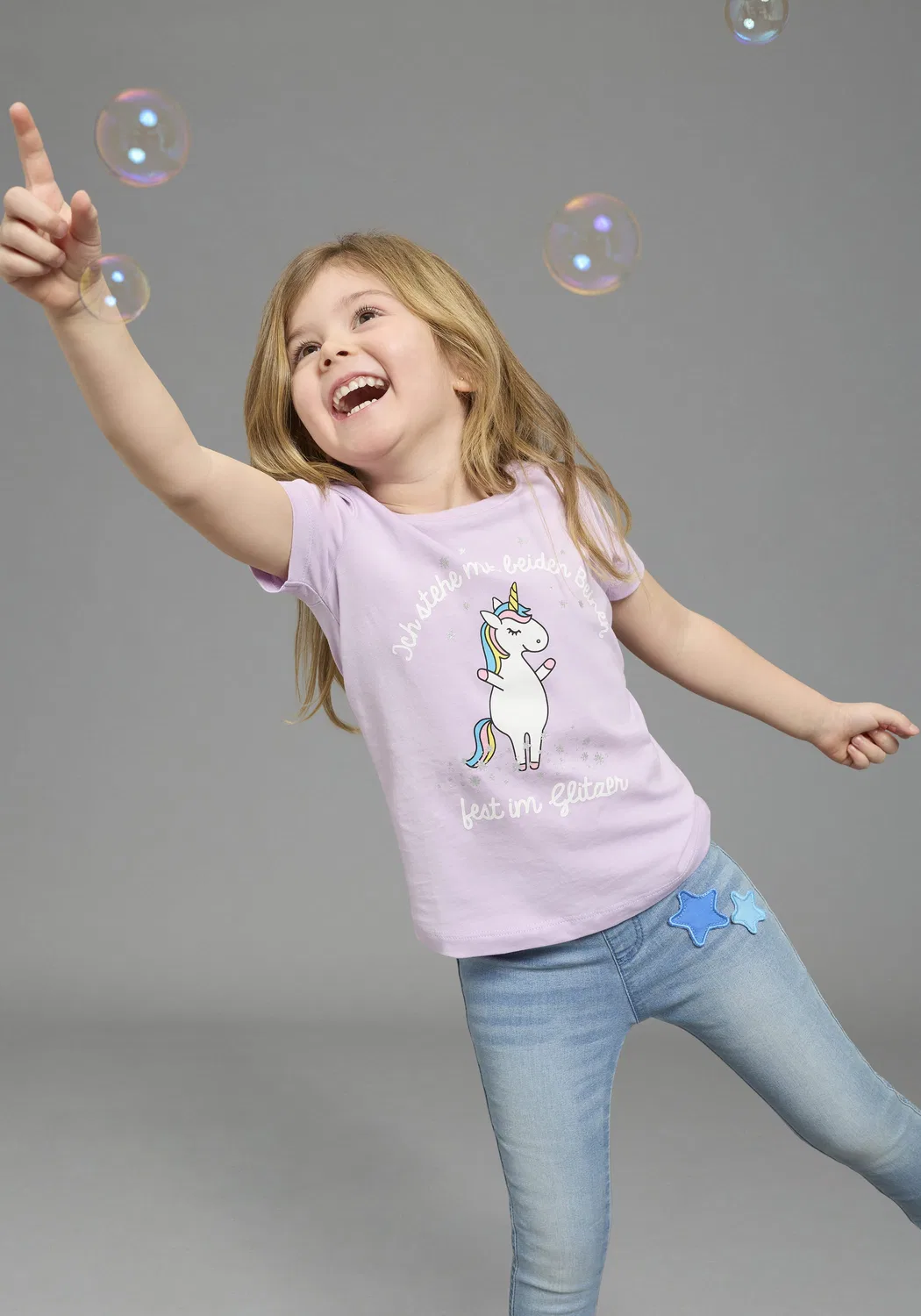 Футболка с принтом Kidsworld, лиловая — фото 2