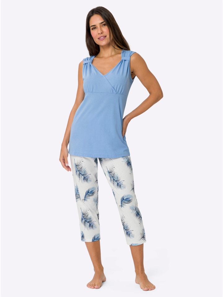 

Sieh an! Пижама небесно-голубого цвета с принтом