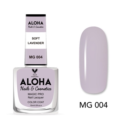

Лак для ногтей Magic Pro 15 мл - Mg 004 / Мягкая лаванда Aloha Nails & Cosmetics