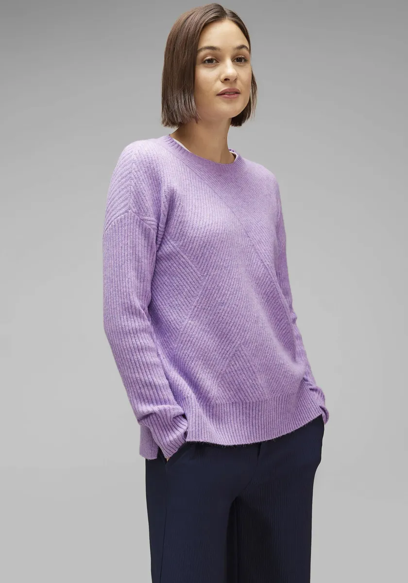 

STREET ONE вязаный свитер, однотонный, цвет Soft Pure Lilac
