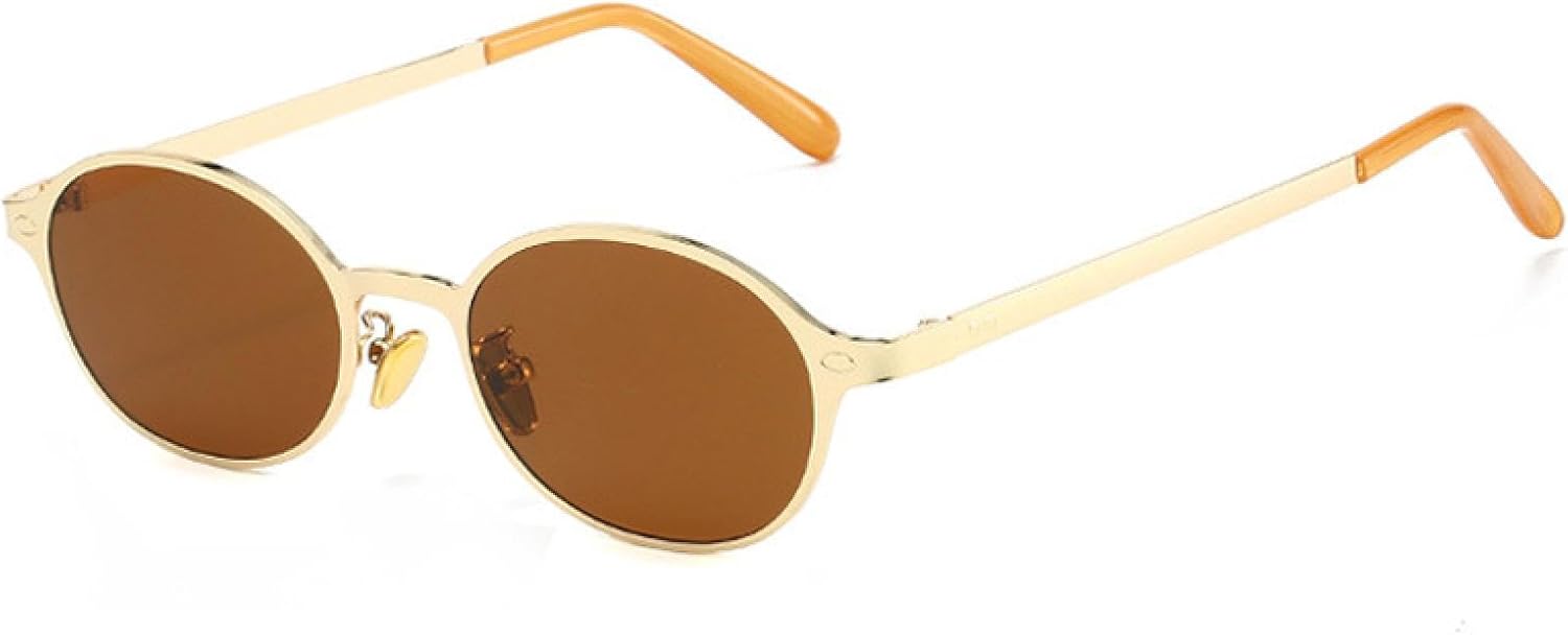 

Винтажные классические женские солнцезащитные очки в маленькой овальной металлической оправе с заклепками, мужские в стиле панк, защита от УФ-излучения UV400 (как на картинке) TVTBBVV, As the Picture