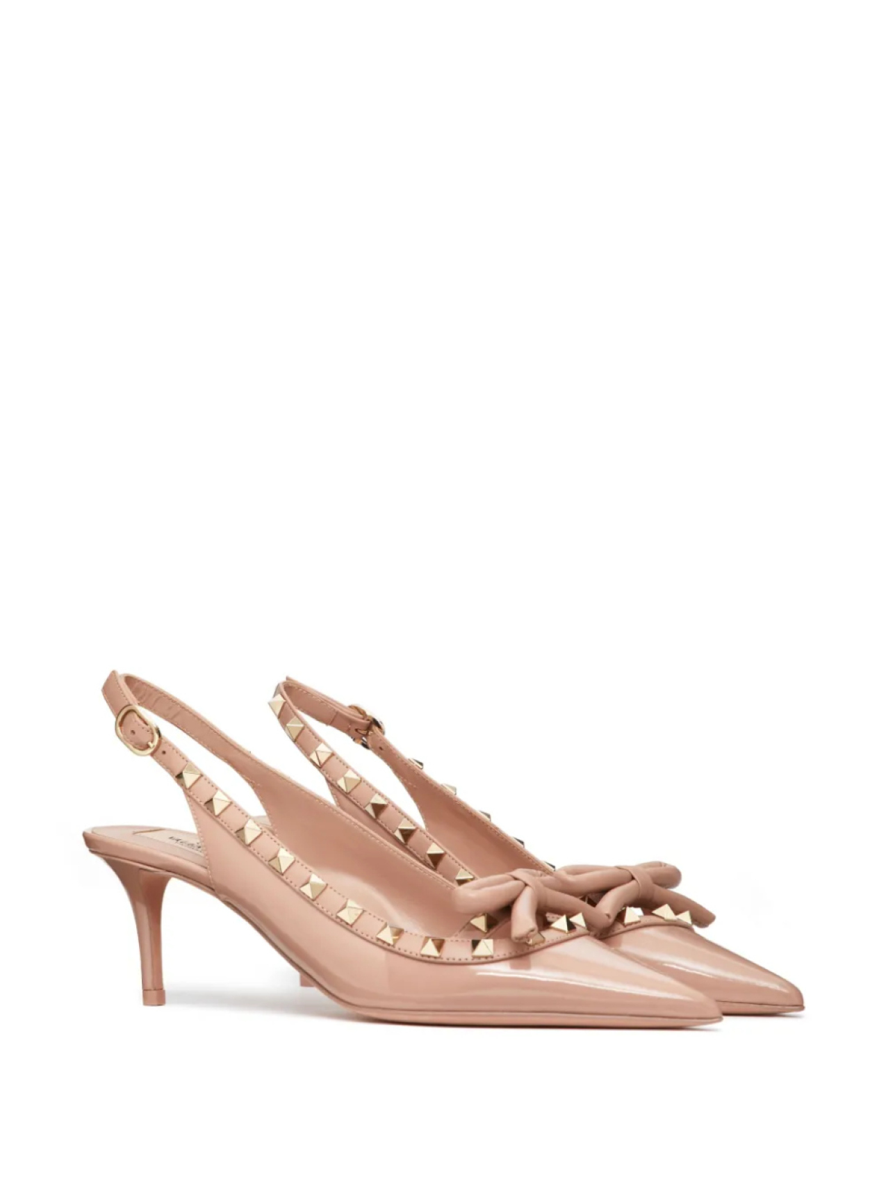 Лакированные туфли Rockstud Bow 60 с ремешком на пятке Valentino Garavani, розовый — фото 2
