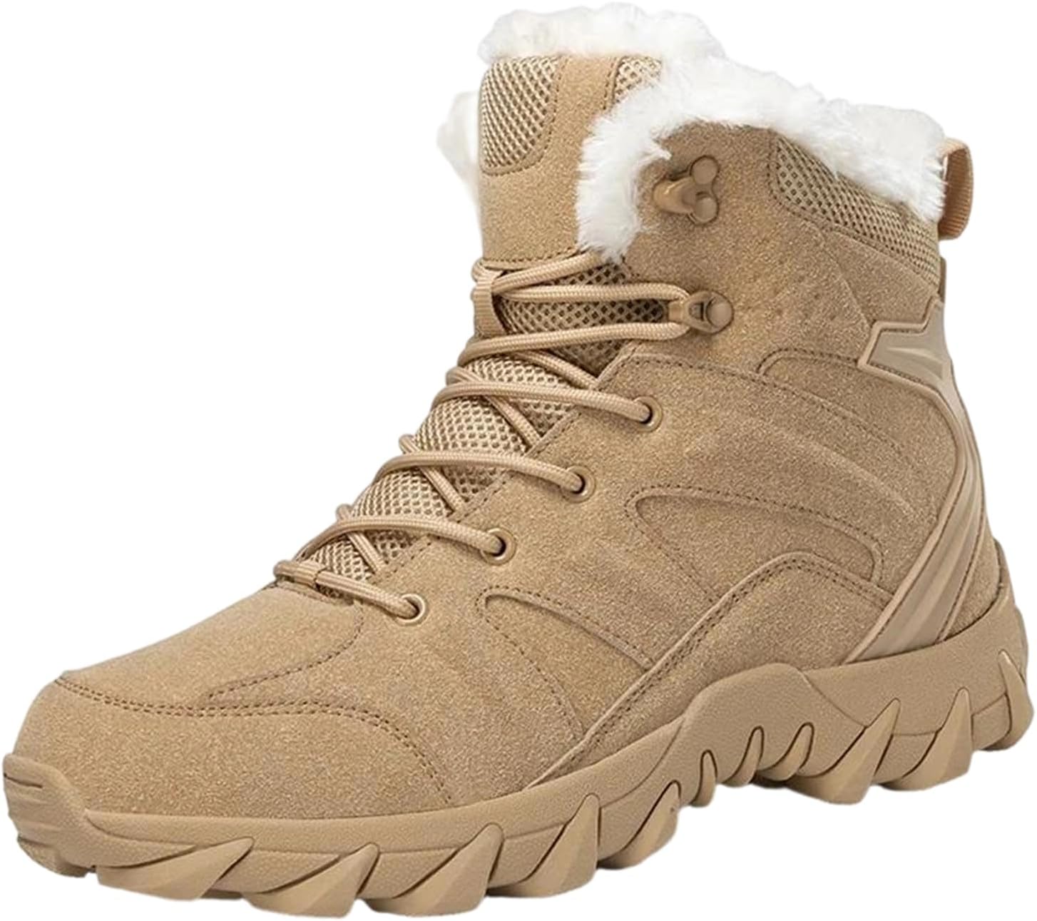 

Мужские теплые зимние ботинки с противоскользящей подошвой для улицы с хлопковой подкладкой, ботинки до щиколотки для походов Alloaone, Mx09 Sand