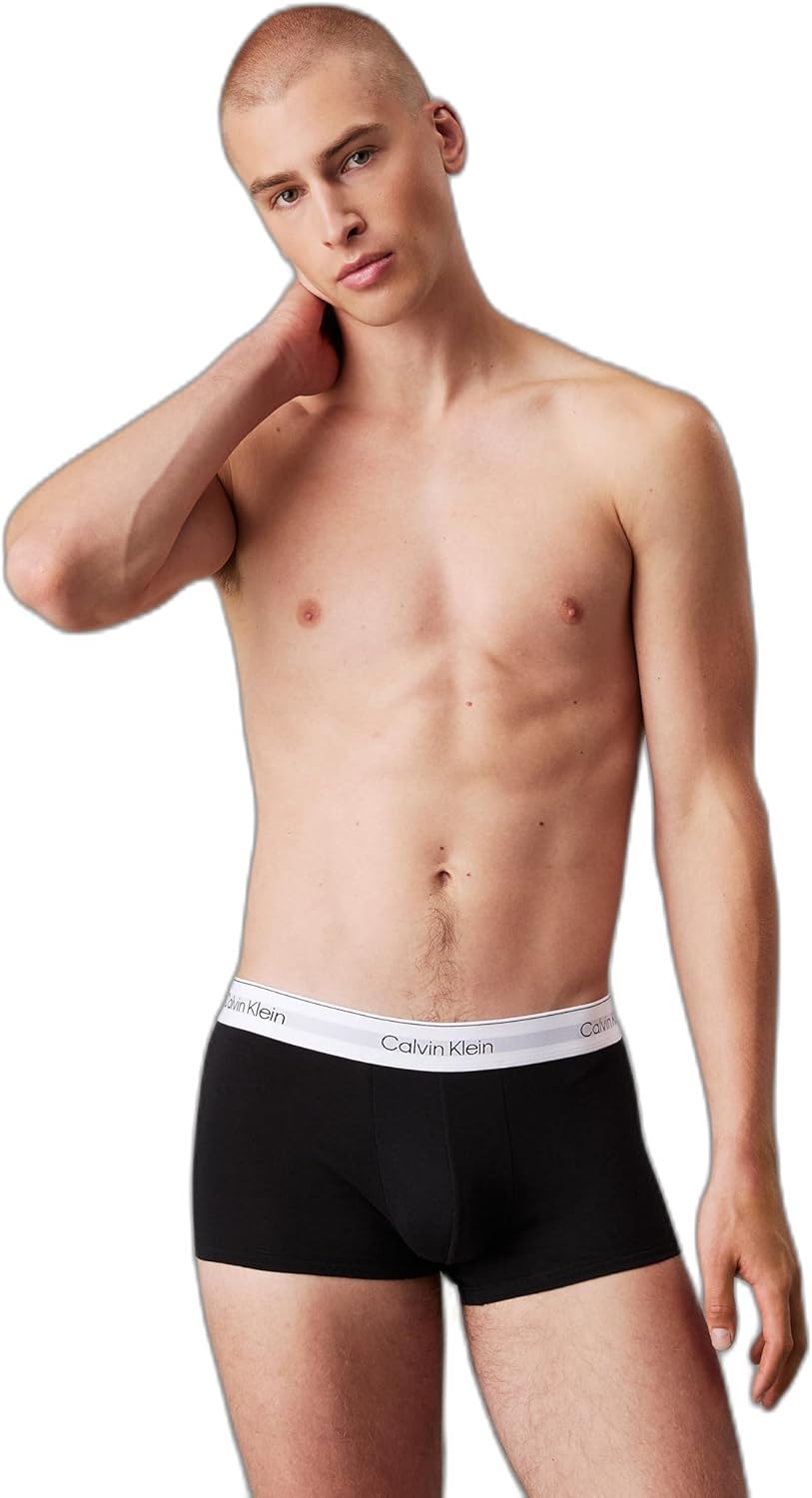 

Комплект из 5 мужских трусов-боксеров Calvin Klein Icon из хлопка и эластичного материала с низкой посадкой, 2 Black, 2 White, 1 Grey Heather