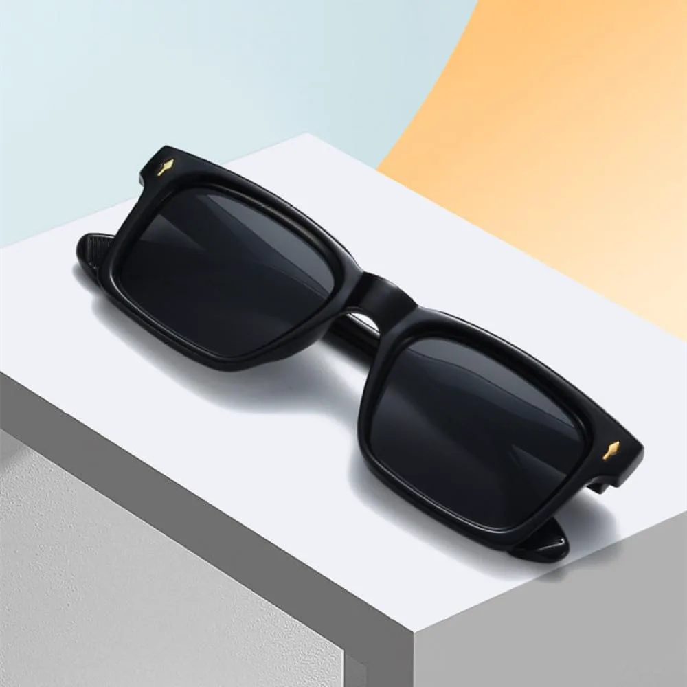 

LVTFCO Модные заклепки Мужские солнцезащитные очки конфетных цветов, защита от УФ-излучения UV400, модные женские очки с прозрачными линзами, Clear Amber Gray