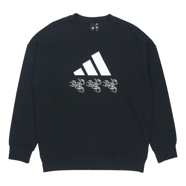

Толстовка adidas logo Applique Hooded Round-neck Loose Sweater Men Black, черный
