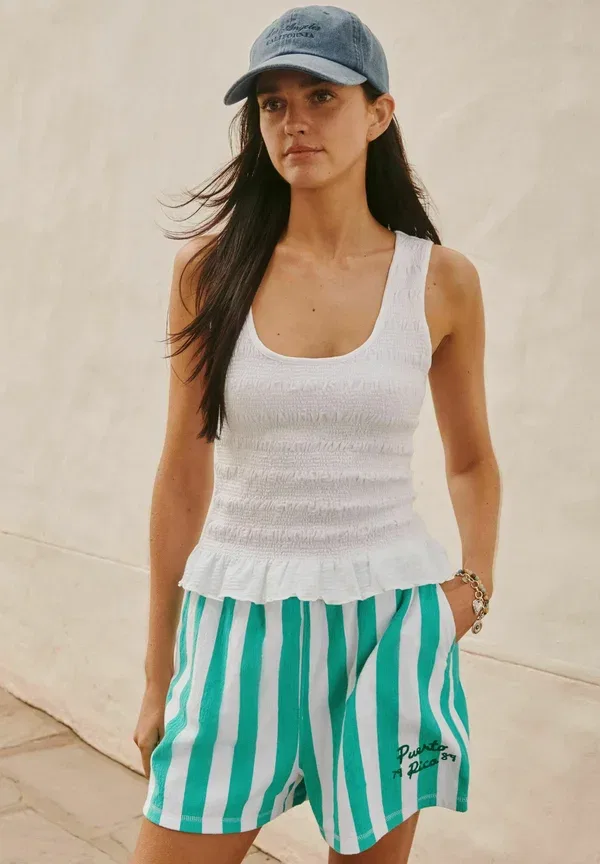 Топ Next, Regular fit shirred scoop neck vest, белый