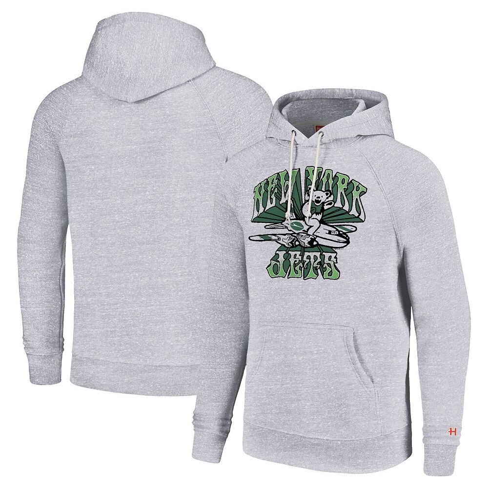 

белый пуловер с капюшоном унисекс Homage New York Jets Grateful Dead Tri-Blend, цвет Jet White