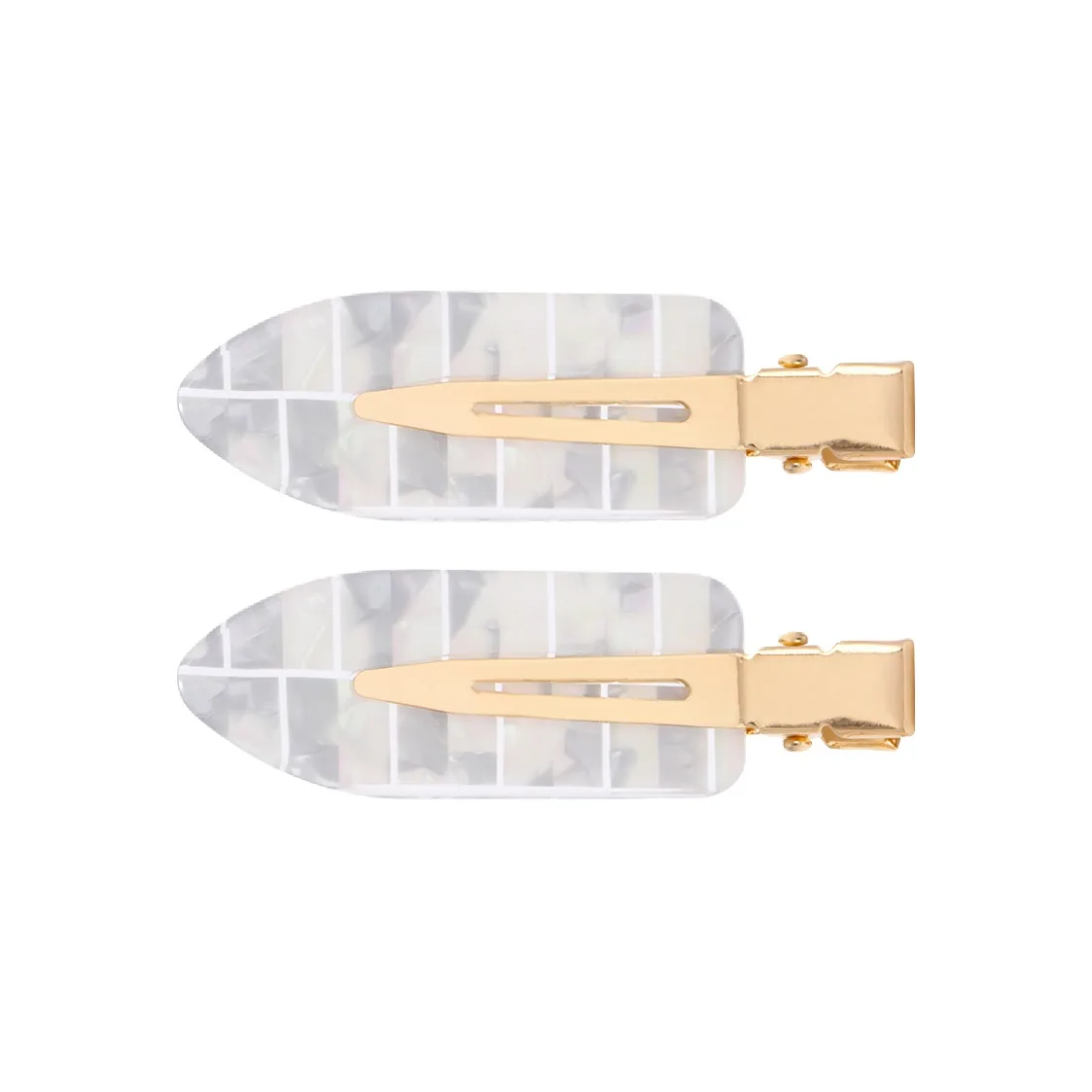 Акриловая заколка для волос ZANC, Iridescent Textured Seamless Clip[Gray]1 Pair
