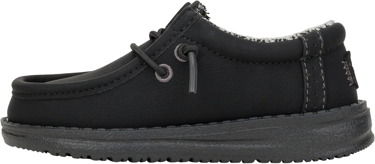 Мокасины HEYDUDE Kids' Wally Classic (для малышей/детей/подростков), черный — фото 2