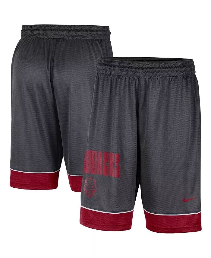 

Мужские шорты Charcoal, Cardinal Arkansas Razorbacks Fast Break Nike