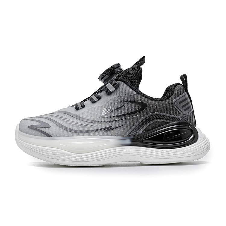 

Детские низкие кроссовки для бега с увеличенной высотой, износостойкие, легкие и амортизирующие WARRIOR, черный серый