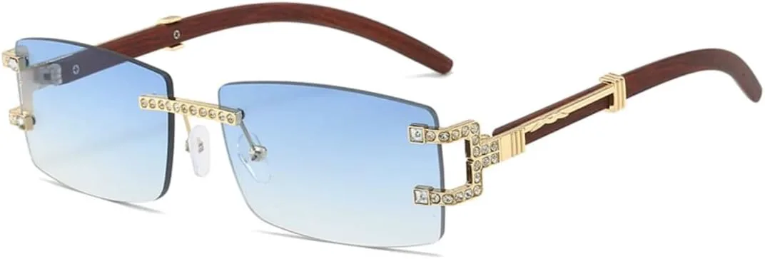 

Модные женские винтажные солнцезащитные очки в прямоугольной оправе, маленькие, с градиентным переходом цвета, защита от УФ-излучения UV400 VFDHN, Gold Gradient Blue