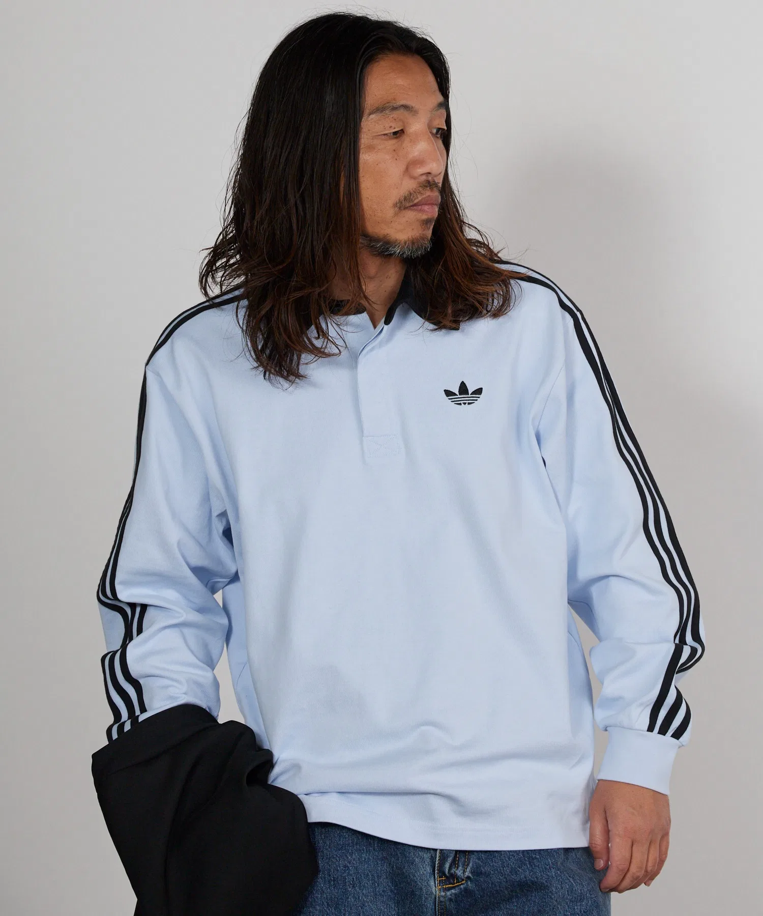 Поло-рубашка adidas Three Stripes Rugby с длинными рукавами, коллекция весна/лето 2026 — фото 4