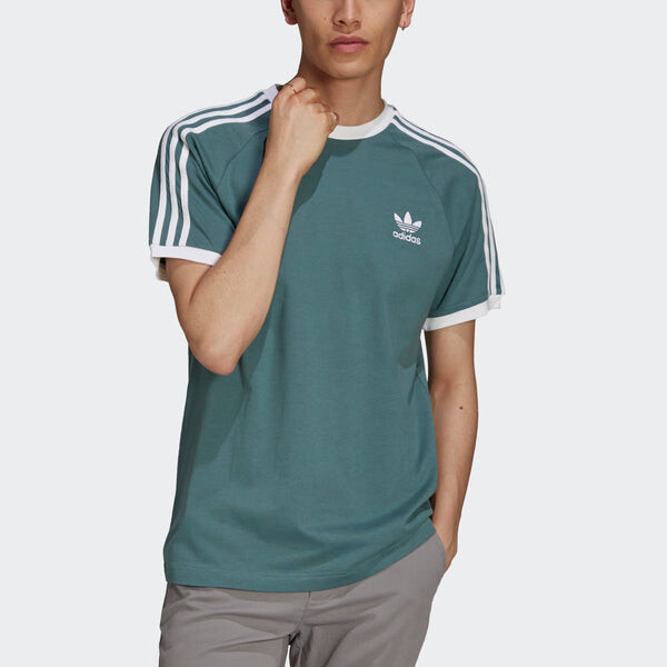 Футболка оригиналы 3 полоски футболка зеленая Adidas, зеленый — фото 4