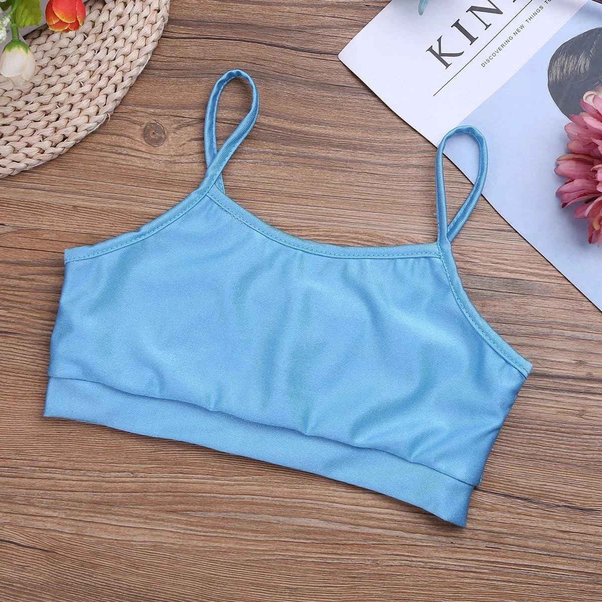 Детский спортивный комплект из топа на бретелях и шорт easyforever, 2 предмета, Sky Blue&black — фото 4