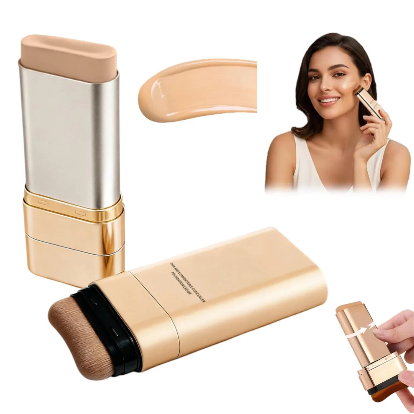 Двусторонний стик-консилер Luminous с кистью Generisch, 02 Natural Colour